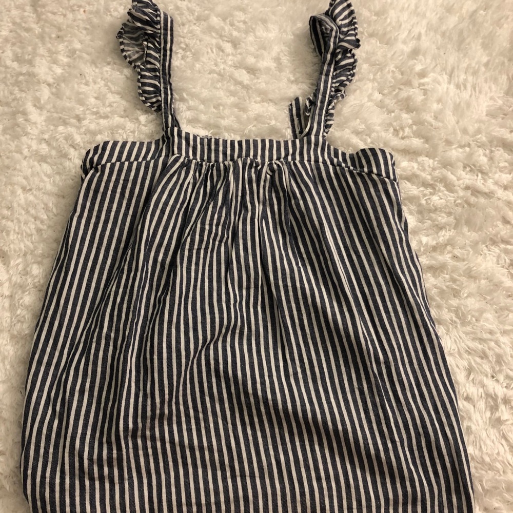 Navy & White Striped Tank Top